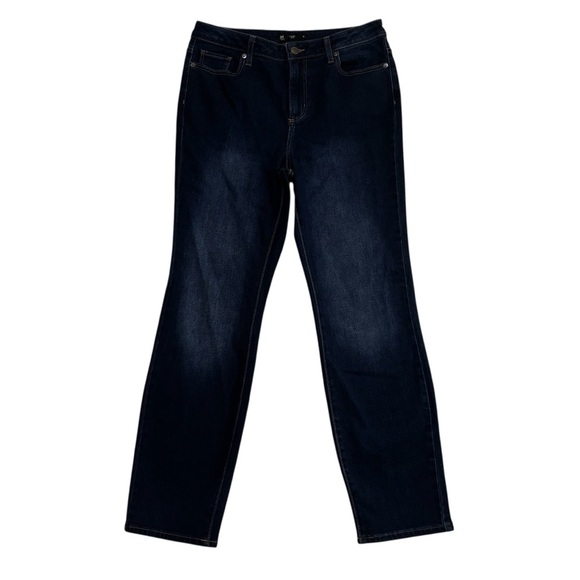 MEMBERS MARK - NEW - SIZE 10 - DARK WASH & GOLD TINE STITCHING - STRETCH B14 - Picture 1 of 7